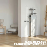 Banc de Musculation Multifonction, Banc Plat Réglable avec Siège à 3 Niveaux, 141 x 52 x 54-71 cm, Bleu et Blanc