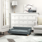 Canapé pour chien chat design scandinave coussin moelleux amovible pieds bois massif 100 x 62 x 32 cm gris
