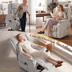Fauteuil Releveur Électrique Massage et Chauffage, Fauteuil Relax Électrique en Chenille, Appui-tête Pliable, Gris Clair