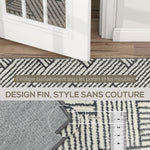 Tapis salon 200 x 140 cm poils courts lavable en machine hypoallergénique pour salon, chambre à coucher, bureau, gris