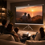 Écran de projection 100 pouces avec support trépied hauteur réglable, écran 4K HD 16:9