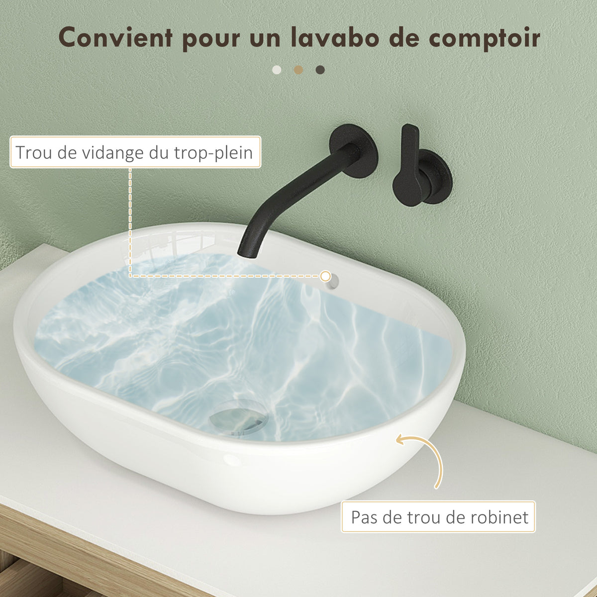 Meuble sous lavabo salle de bain suspendu meuble sous vasque avec tiroirs à fermeture douce et étagères, marron