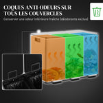 Poubelle de cuisine, poubelle tri sélectif, 3 compartiments de 10L, seaux intérieurs amovibles, 49,6x34,5x38,6cm, argent