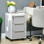 Caisson de bureau à roulettes avec 3 tiroirs et serrure pour dossiers 40 x 40 x 63,5 cm blanc et gris