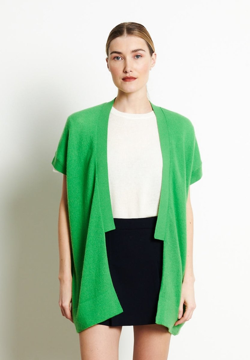Gilet sans manches femme en cachemire vert pomme - RIA 4-0