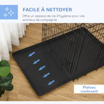 Lot de 2 cages pour chiens caisse de transport pliante pour chien en acier noir 92 x 57 x 62,5 cm