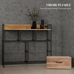 Cómoda de 7 cajones, mueble de almacenamiento con cajones de tela plegables - estructura de acero negro - 98 x 29 x 85 cm