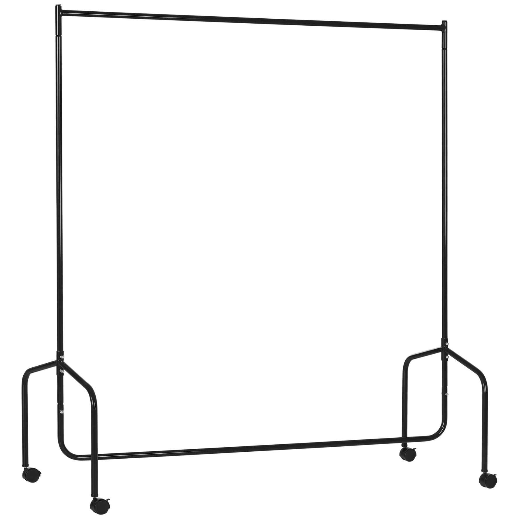 Portant à Vêtements avec Roulettes Tringle a Vêtement solide Charge 140 Kg 150 x 60 x 170 cm Porte-Manteau en acier noir