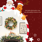 Couronne de Noël lumineuse 60 cm avec 50 LED, minuterie, 146 pointes, pommes de pin, baies, boules décoratives, vert