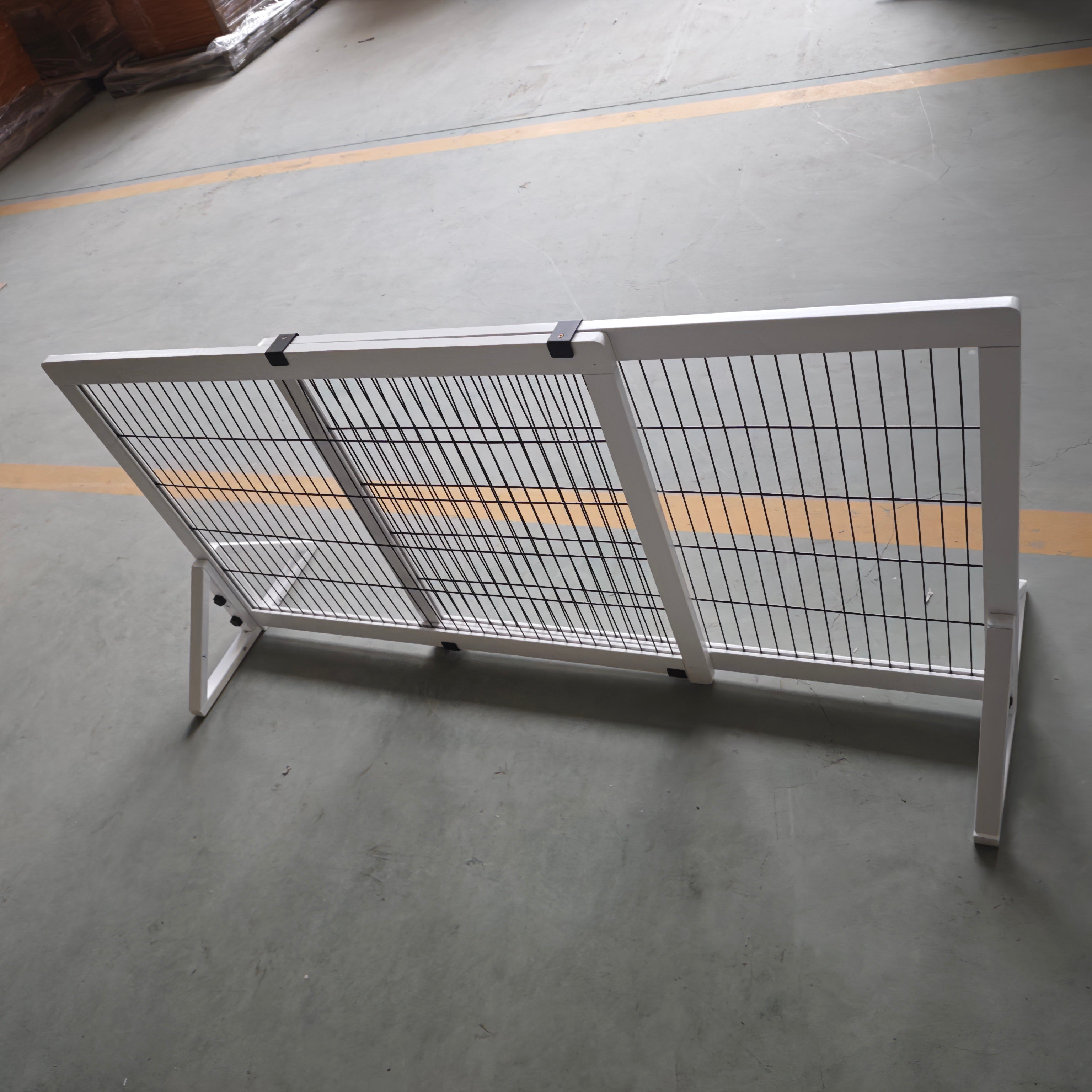 Barrière de sécurité pour chien barrière de protection à 2 panneaux largeur réglable 101-181 cm en bois acier blanc