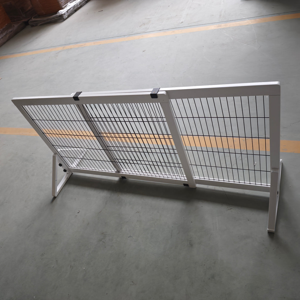 Barrière de sécurité pour chien barrière de protection à 2 panneaux largeur réglable 101-181 cm en bois acier blanc