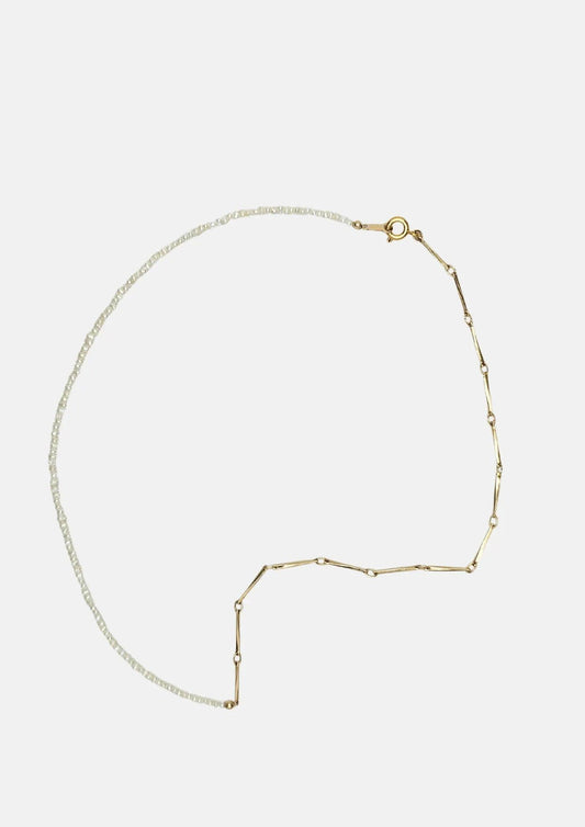 Collier bi-matière Teri en perles