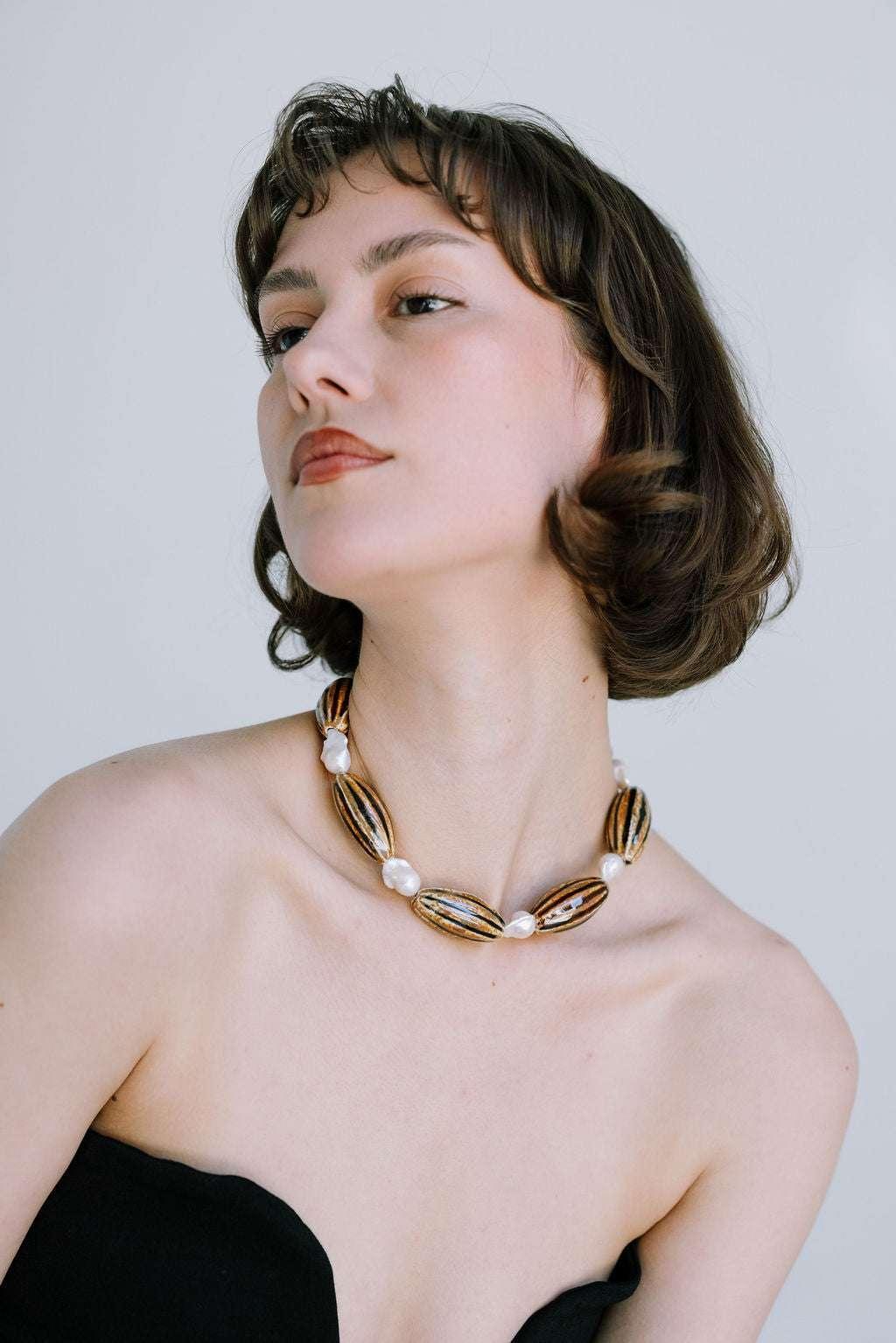 Collier Amber en perles de culture baroques