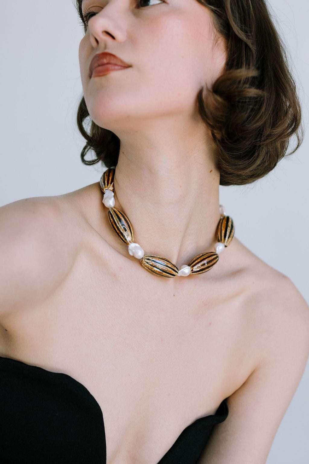 Collier Amber en perles de culture baroques
