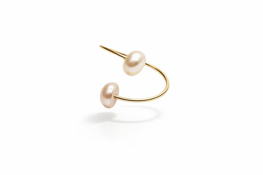 Bague double December en perles