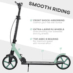 Trottinette pliable pour adultes +14 ans avec guidon réglable grandes roues de 20 cm amortisseur vert