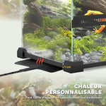 Terrarium en verre pour reptiles vivarium 12 L avec couvercle en treillis métallique, 20 x 20 x 30 cm, noir