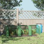 Mini Serre de Jardin Serre à tomates 3L x 1l x 0,8H m Acier PE Haute densité 140 g/m² Anti-UV 3 fenêtres Vert