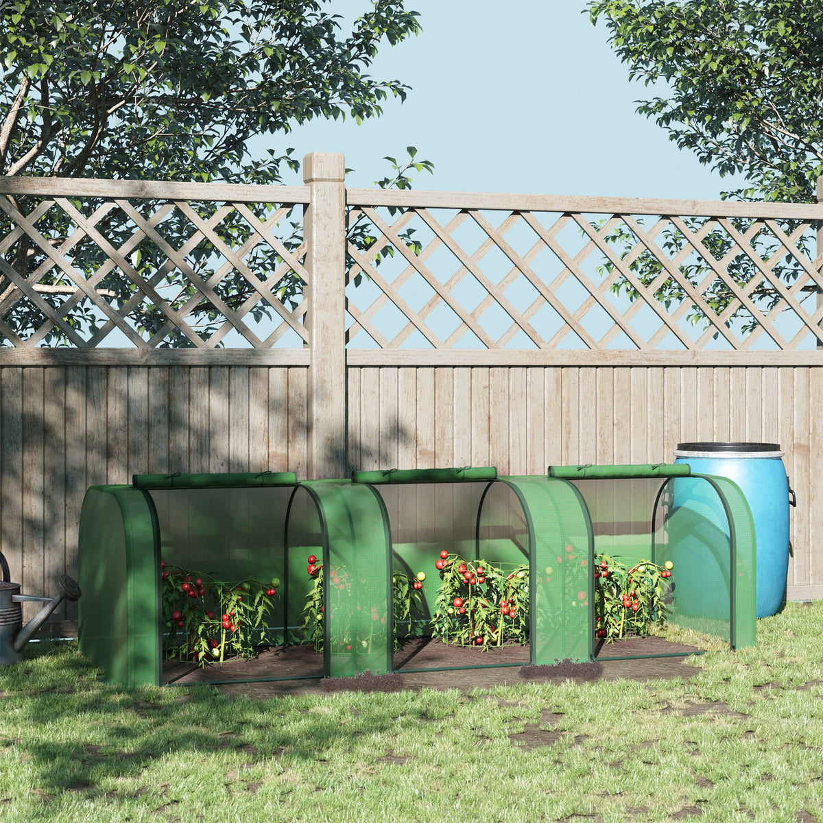 Mini Serre de Jardin Serre à tomates 3L x 1l x 0,8H m Acier PE Haute densité 140 g/m² Anti-UV 3 fenêtres Vert