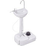 Évier de Camping Portable à Roues, Distributeur de Savon, Eau Froide Uniquement, Réservoir d'Eaux Usées NON Inclus, Gris