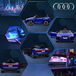 Voiture véhicule électrique enfant 12 V - télécommande parentale - effets sonores, lumineux - Audi RS E-tron GT bleu