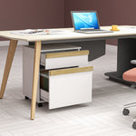 Verrijdbaar ladeblok met 2 lades en hangmappenhouder 48 x 40 x 59,5 cm wit