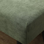 Banco banqueta a pie de cama tapizado en pana con patas de acero negro, carga de 220 kg, 100 x 36 x 45 cm, verde