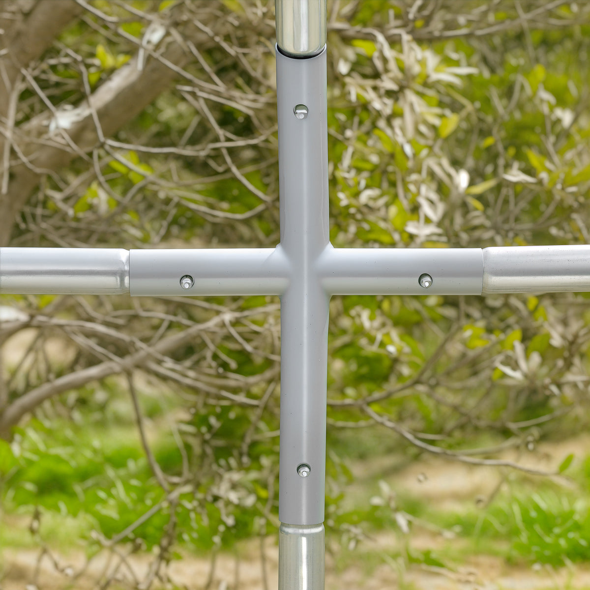 Grand enclos poulailler 5,32 ㎡ parc grillagé toit anti-UV porte verouillable 2,8 x 1,9 x 1,97 m argenté