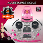 Camion mécano 2 en 1 jouet bricolage enfant jeu d'imitation mécanicien nombreux qccessoires total de 61 pièces rose