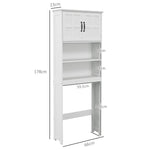 Meuble WC dessus de toilette armoire de rangement de salle de bain avec niches placard à double porte étagère réglable