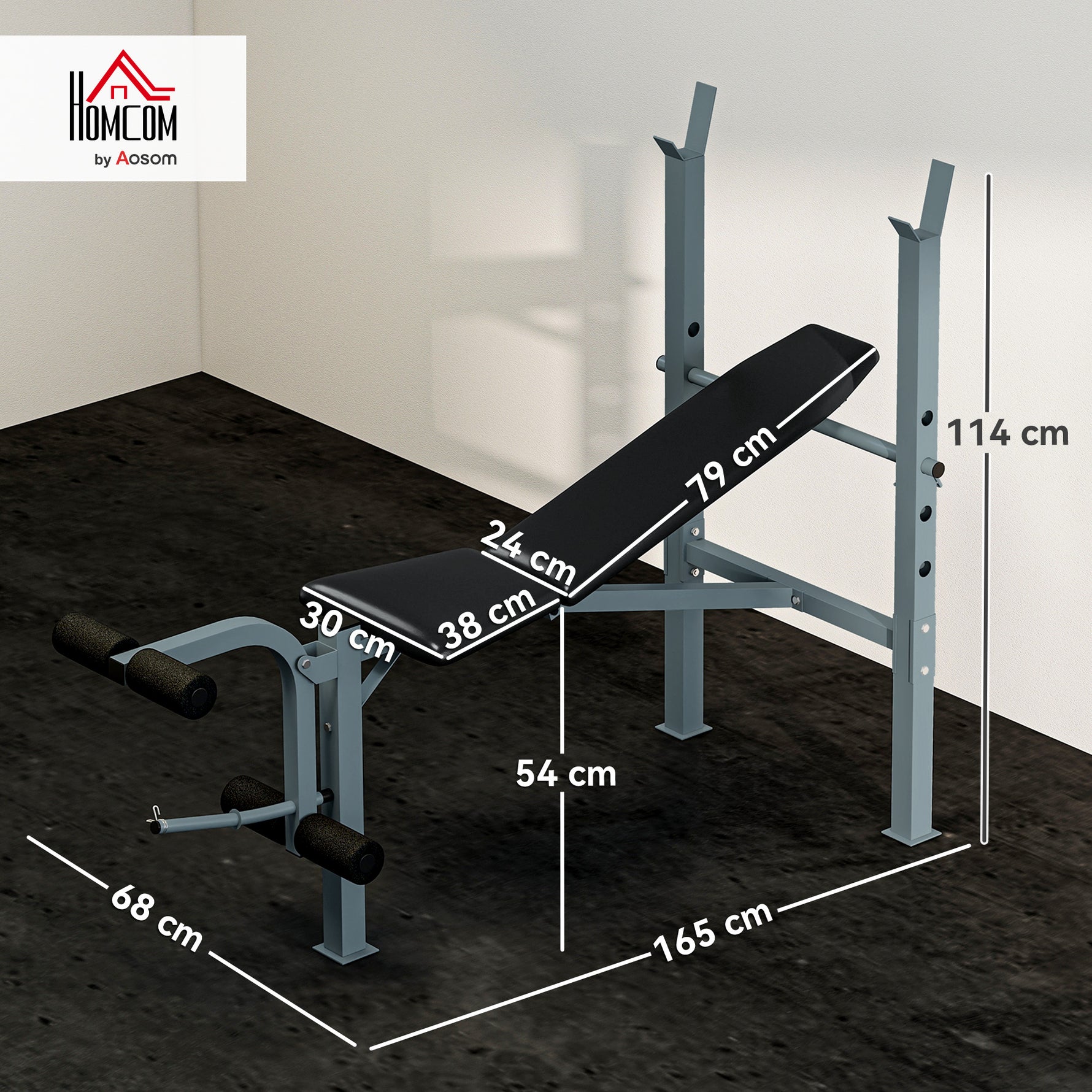 Banc de musculation Fitness banc d'haltérophilie entrainement complet dossier réglable curler