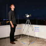 Télescope Astronomique 70 mm, Télescope Réfracteur 100X/50X/30X avec 3 Oculaires, Monture AZ 300 mm, 76x76x133cm, Blanc