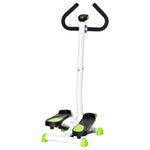 Stepper avec guidon stepper fitness appartement écran LCD résistance réglable exercise hanches jambes lombes pour maison acier blanc, vert, noir