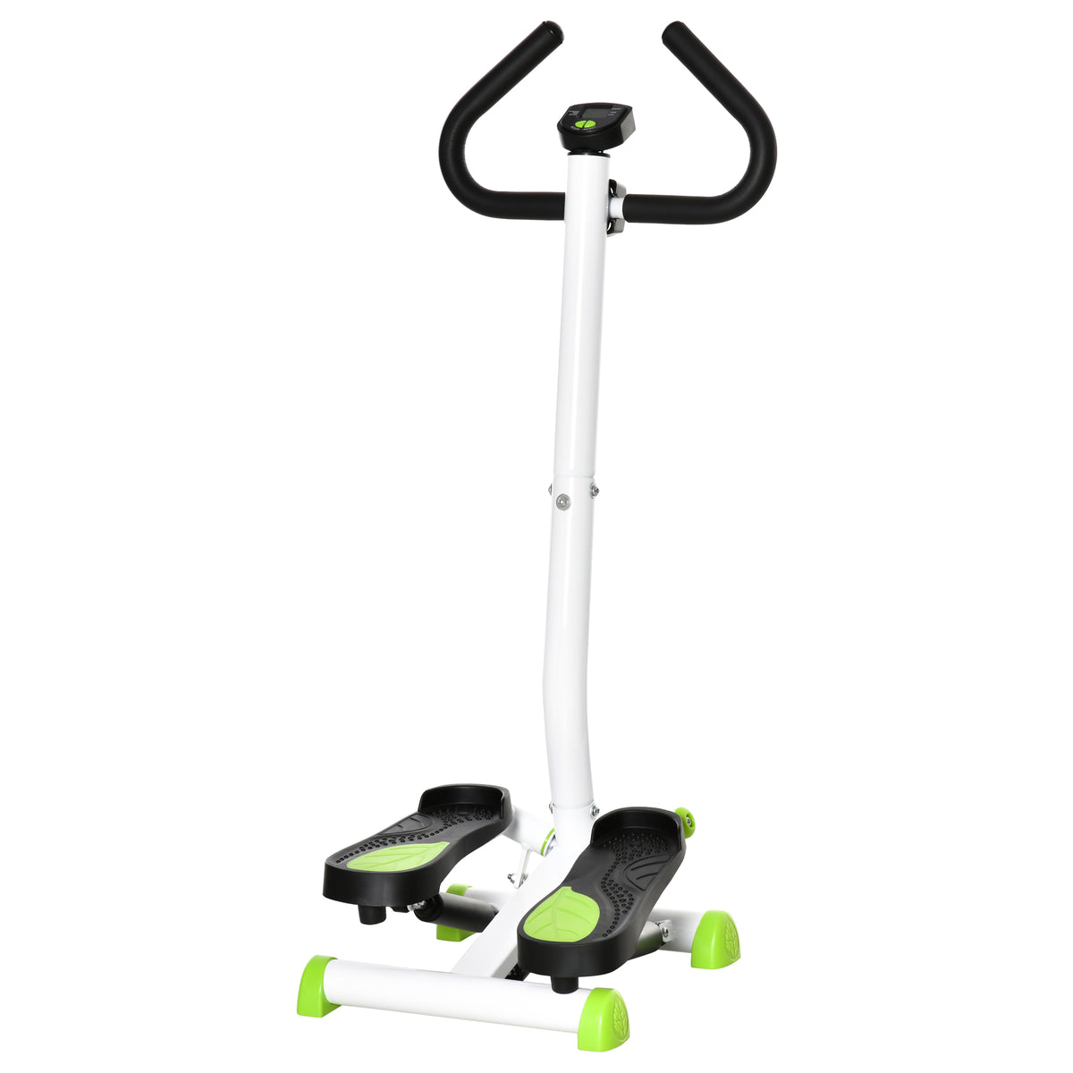 Stepper avec guidon stepper fitness appartement écran LCD résistance réglable exercise hanches jambes lombes pour maison acier blanc, vert, noir