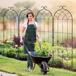 Lot de 2 treillis de jardin, support pour plantes grimpantes en métal, 50L x 181H cm, noir