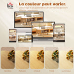 Table basse ovale, table de salon avec rangement, coins arrondis, design lattes, 100 x 50 x 40 cm, effet bois naturel