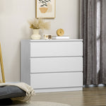Commode 3 tiroirs, Meuble de rangement épuré pour chambre, intérieur, 80l x 39P x 73H cm