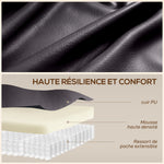 Fauteuil inclinable de massage et chauffage, fauteuil de relaxation, dossier réglable, pivotant 360°, 82x99x103cm, marron