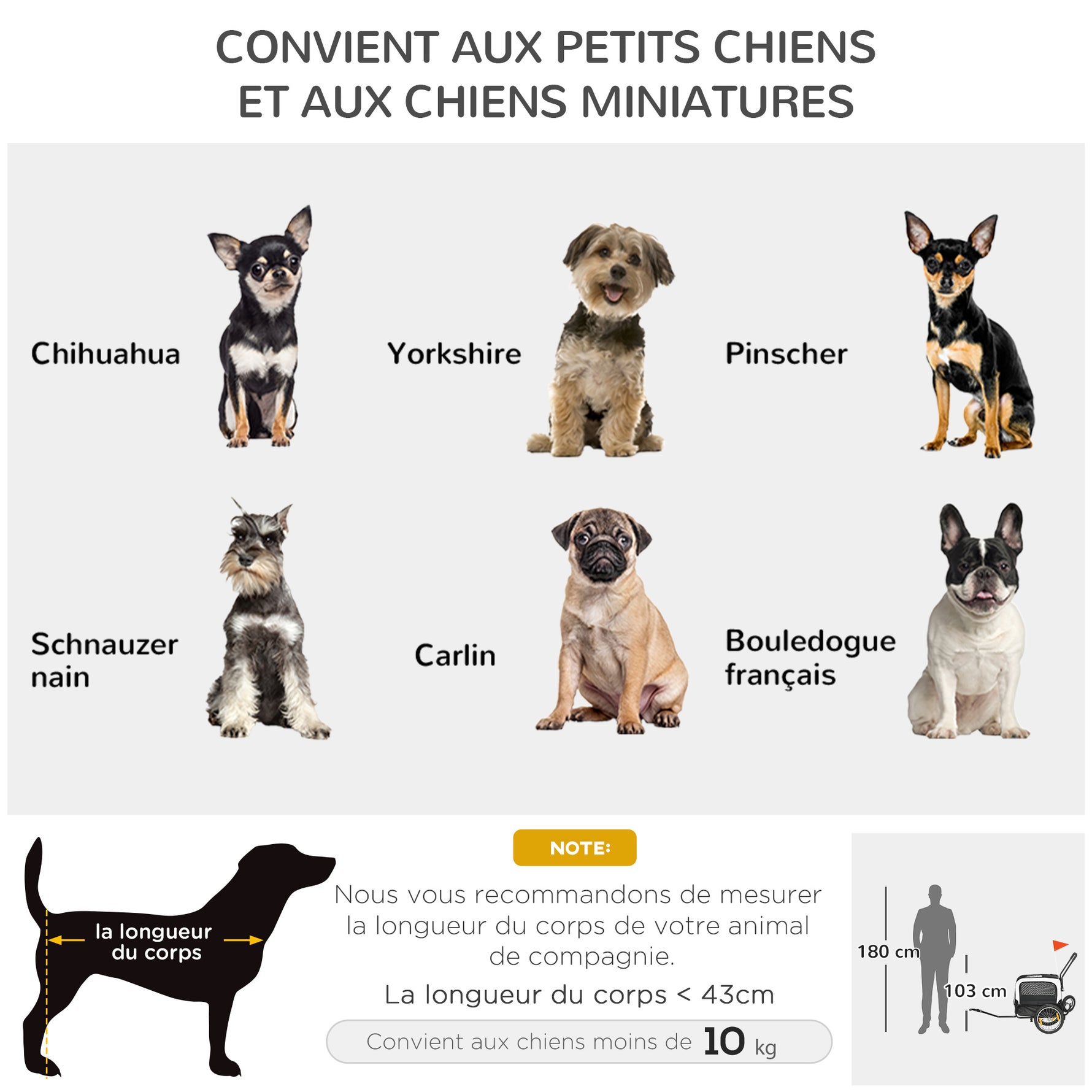 Remorque vélo jogger 2 en 1 pour animaux de compagnie drapeau roue avant pivotante réflecteurs noir