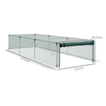 Serre de jardin serre à tomates filet protection porte zippée enroulable HDPE, dim. 125L x 373l x 62,5H cm
