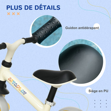 Vélo d'équilibre pour bébé siège réglable roues EVA jouet enfant pour bébé 18-48 mois pour garçons et filles orange