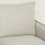 Canapé 3 places avec pouf de rangement, canapé d'angle modulable 212 cm, coussins à ressorts, tissu en lin, crème