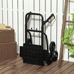 Klappbare Treppensackkarre 120 kg mit 6 Rädern, Stahl-Transportkarre mit Spanngurten, 44x67x106,5 cm, schwarz