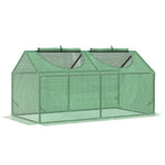 Serre de jardin mini serre 2 fenêtres enroulables couverture en PE haute densité 140 g/m² 120 x 60 x 60 cm vert foncé