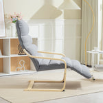 Woonkamerfauteuil, gestoffeerde accentstoel van fluweel, verstelbare voetensteun en stalen frame, 67x93x105cm, grijs