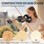 Violon 4/4 Ensemble de Violon en Bois Massif pour Adultes et Débutants avec Étui Léger et Portable 60 x 21 cm Noir