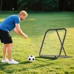 Filet de rebond de football rebondisseur de football ajustable pliable portable 4 piquets de fixations au sol filet de PE noir blanc 78 x 84 x 78 cm