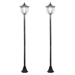 Lot de 2 luminaires extérieurs lampadaire sur pied solaire lampadaire lanterne classique LED 60 Lm max. noir