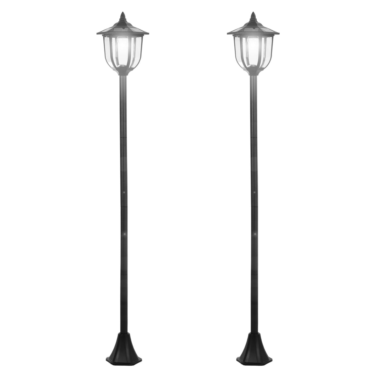 Lot de 2 luminaires extérieurs lampadaire sur pied solaire lampadaire lanterne classique LED 60 Lm max. noir
