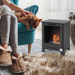Cheminée bioéthanol sur Pieds brûleur 0,9 L, 3h de durée de combustion Style néo-rétro poêle dim. 40L x 30l x 50H cm Couverture 20-25 m² Noir